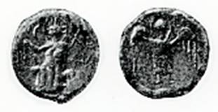 Seal of the Grand Duke of Tver and Vladimir Mikhail Yaroslavich with the image of Christ the Almighty and the Archangel Michael.  XIII century