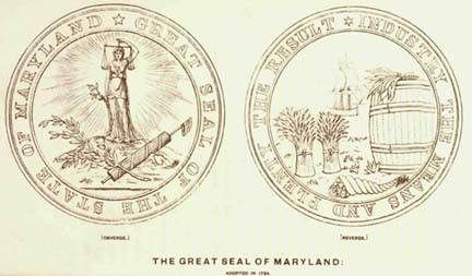 [Maryland Seal of 1794, designed by Charles Willson Peale]